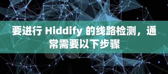要进行 Hiddify 的线路检测，通常需要以下步骤