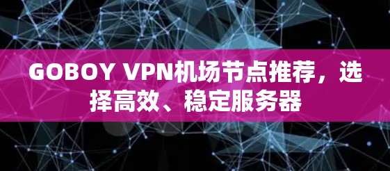GOBOY VPN机场节点推荐，选择高效、稳定服务器